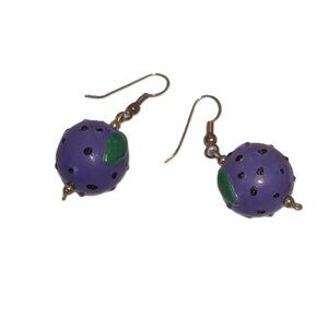 NWOT Stardew‎ Valley Earrings Farm Life Sim Video Game Dangle Round Purple Green